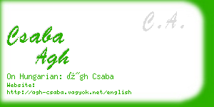 csaba agh business card